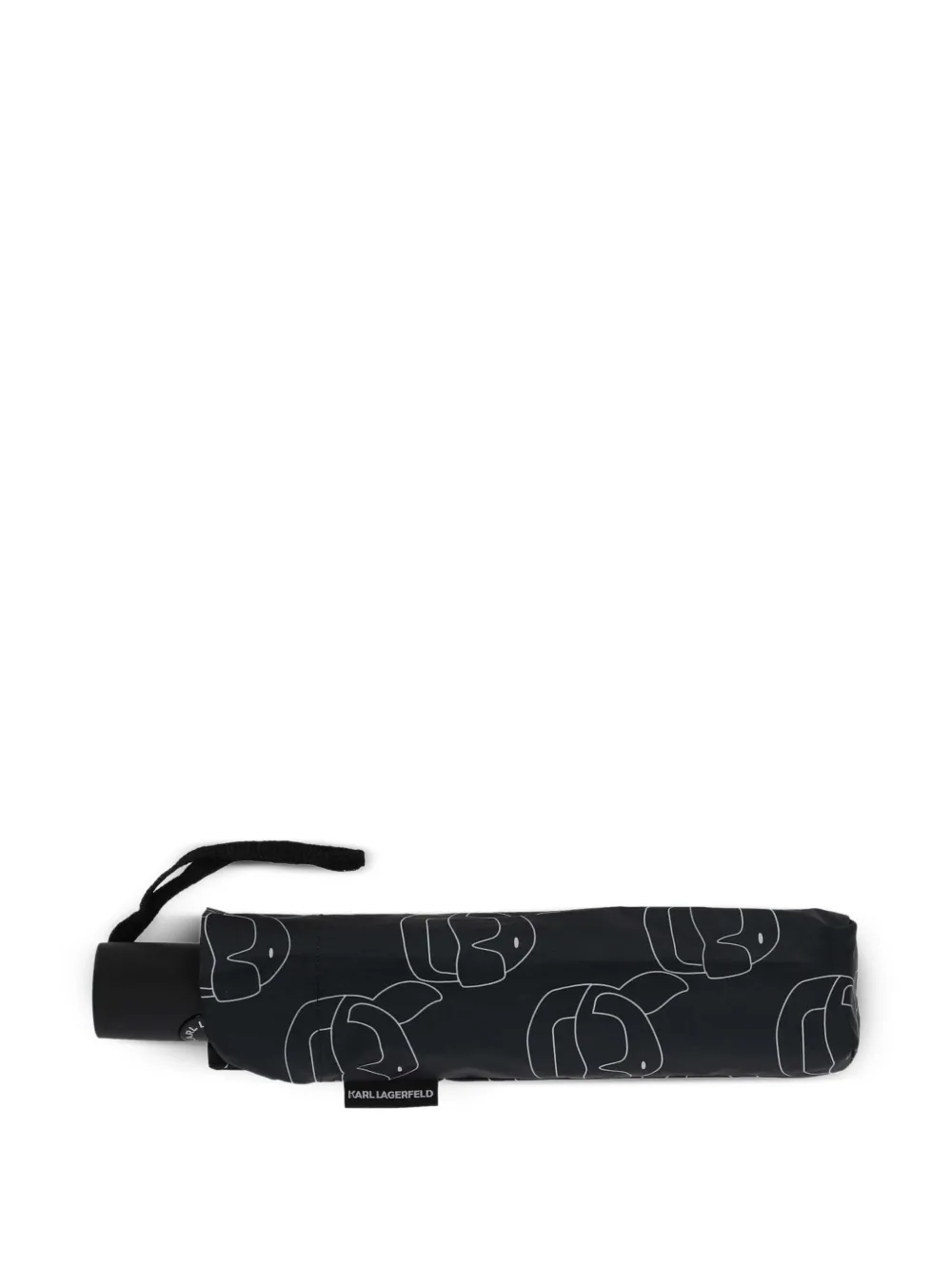 Karl Lagerfeld logo-print compact umbrella | Black | Image 1