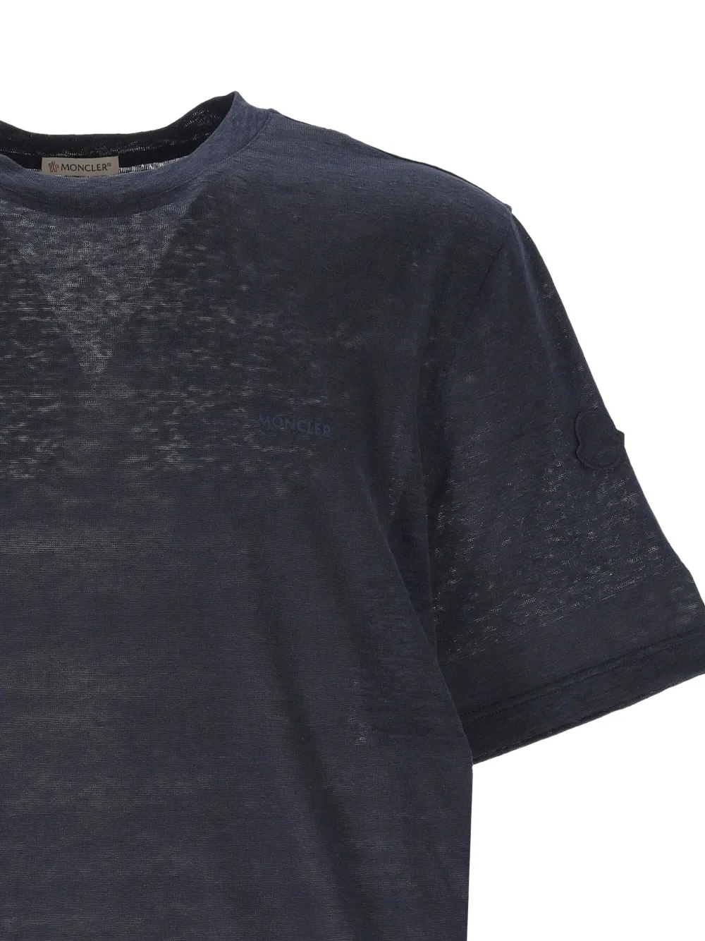Moncler Gerafeld T-shirt Blauw