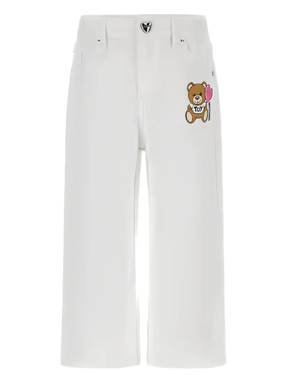 Moschino Kids Broek met beerprint Wit