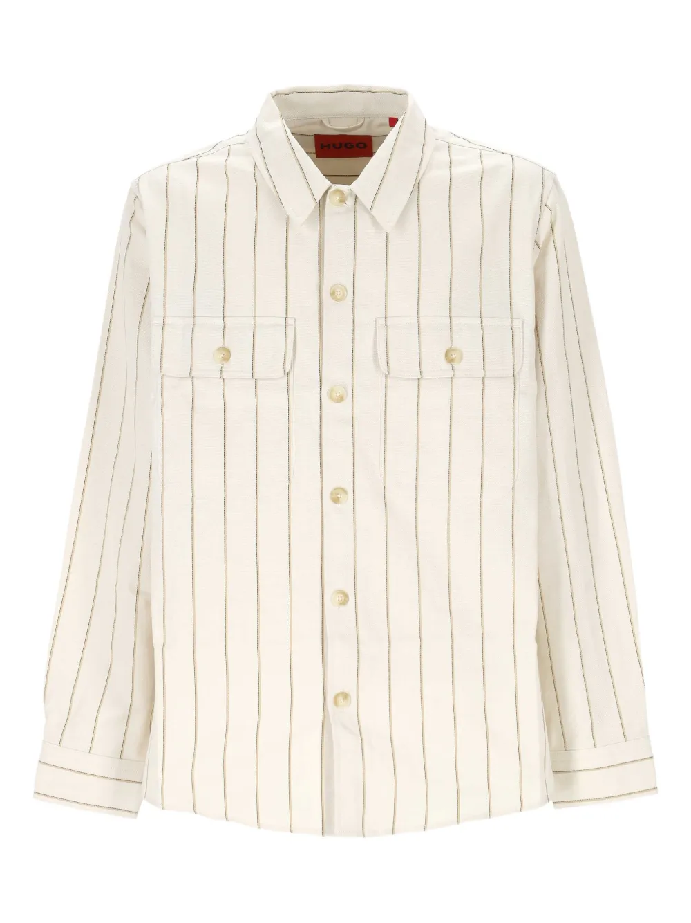 BOSS striped cotton shirt | White | Image 1