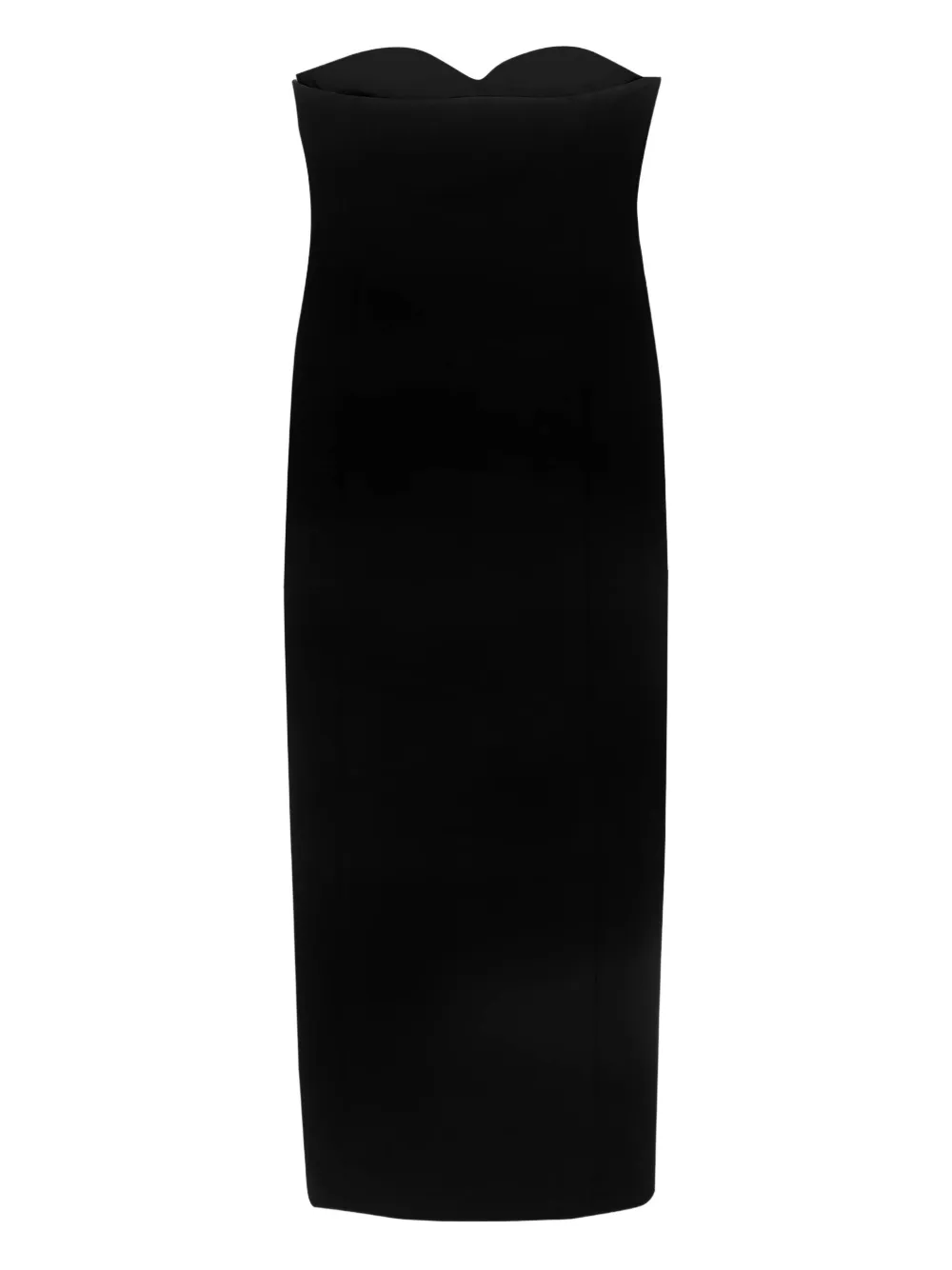 KHAITE strapless midi dress Zwart