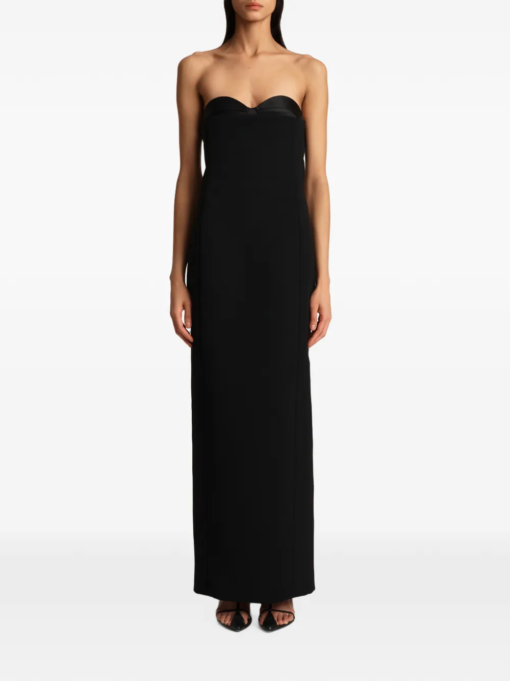 KHAITE Strapless midi-jurk Zwart