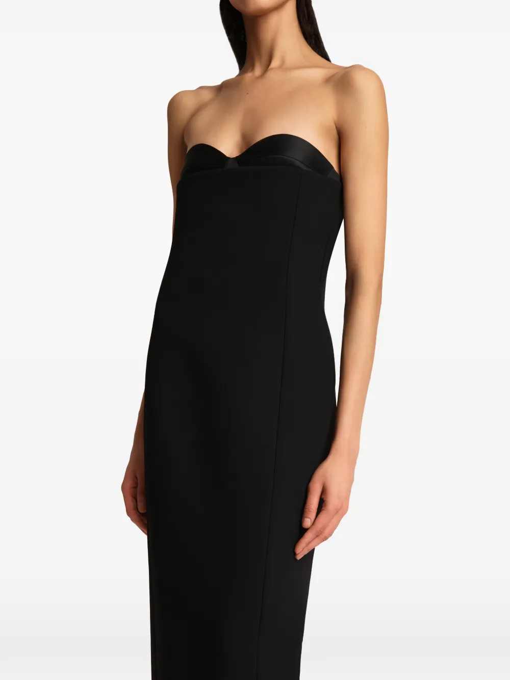 KHAITE Strapless midi-jurk Zwart