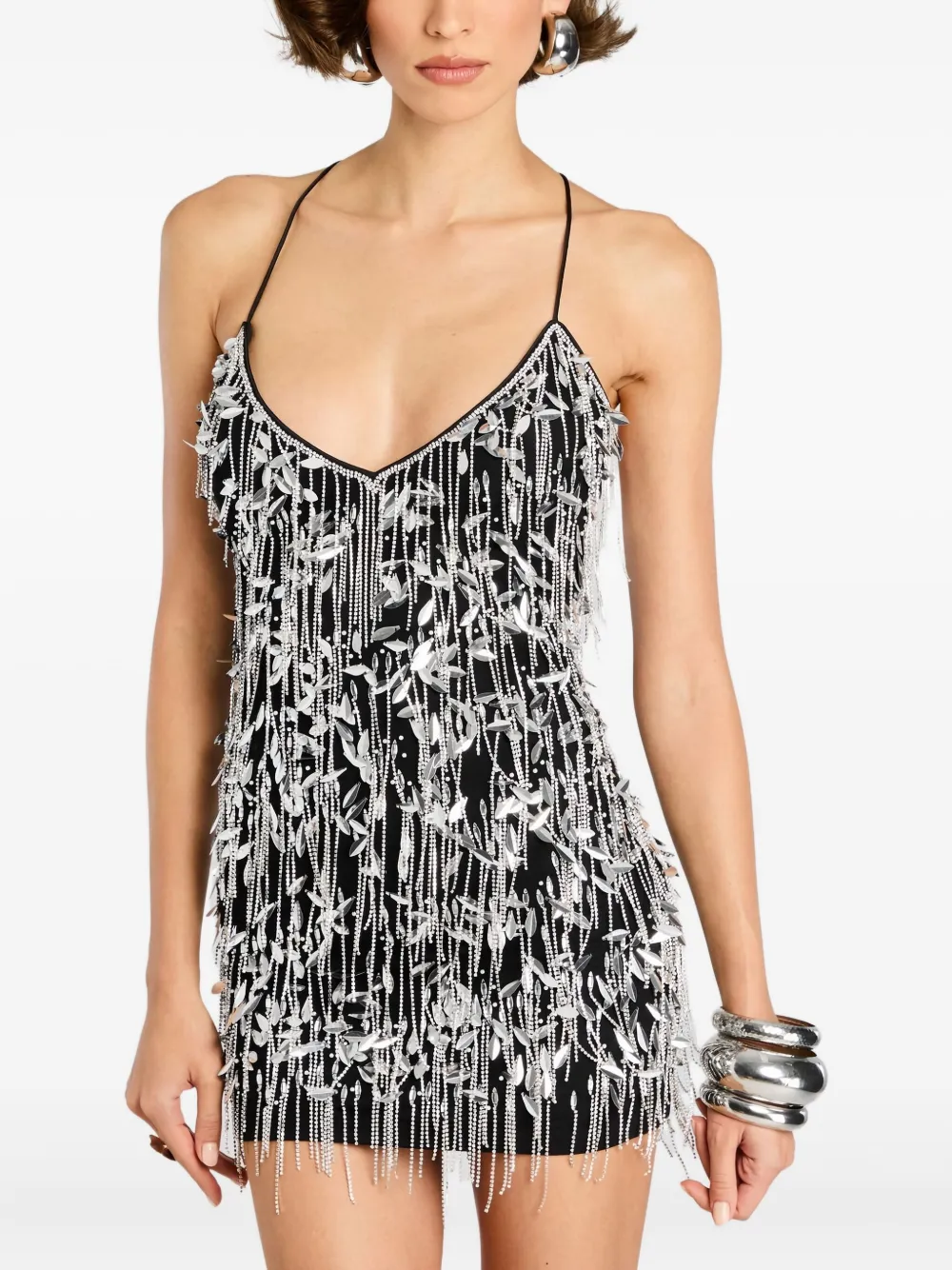 Retroféte Haven Embellished Mini Dresses In Black