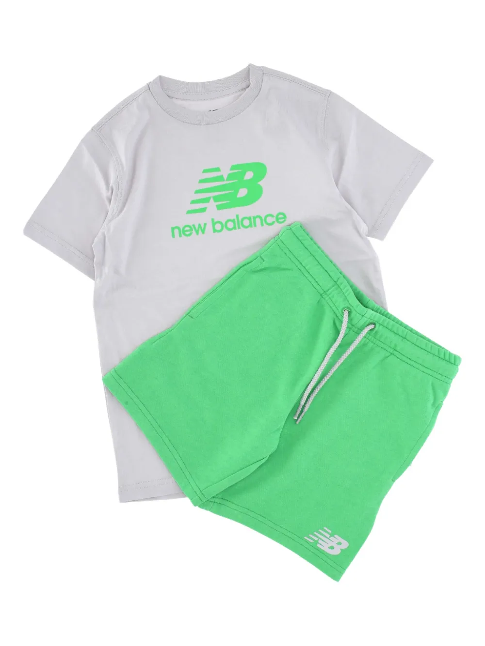 New Balance Kids Ringer T-shirt en shorts Grijs