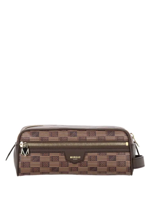 Moreau logo-stamp clutch bag
