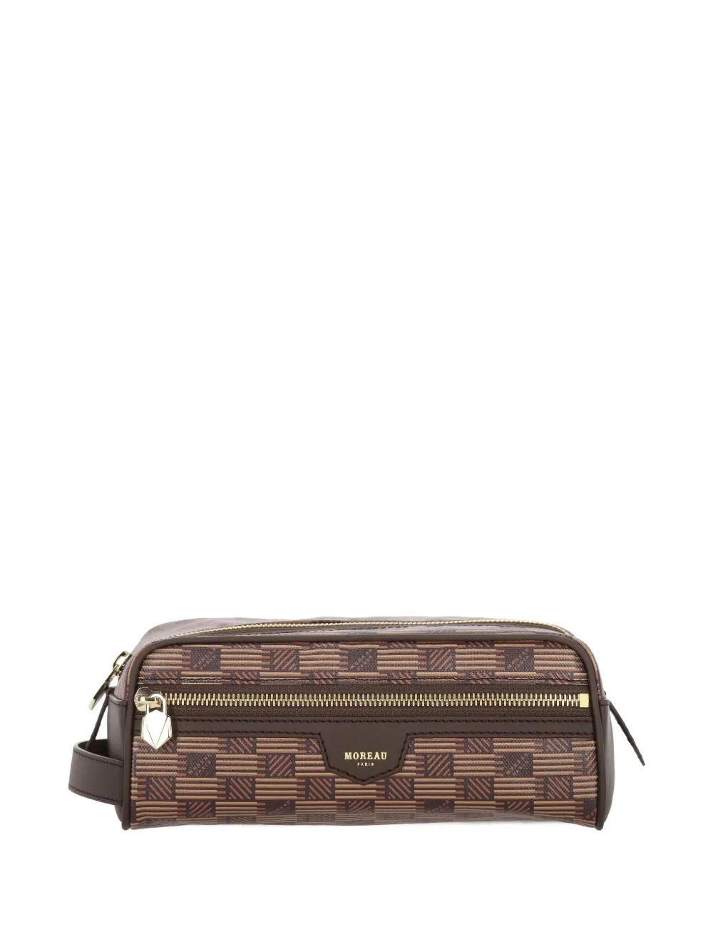 Moreau logo-stamp clutch bag - Bruin