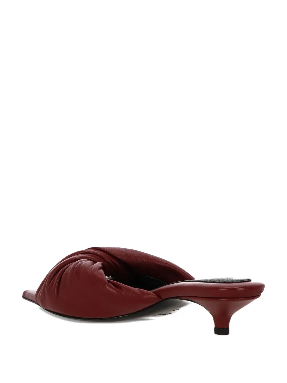 Carven Knotted Leather Mules In Burgundy