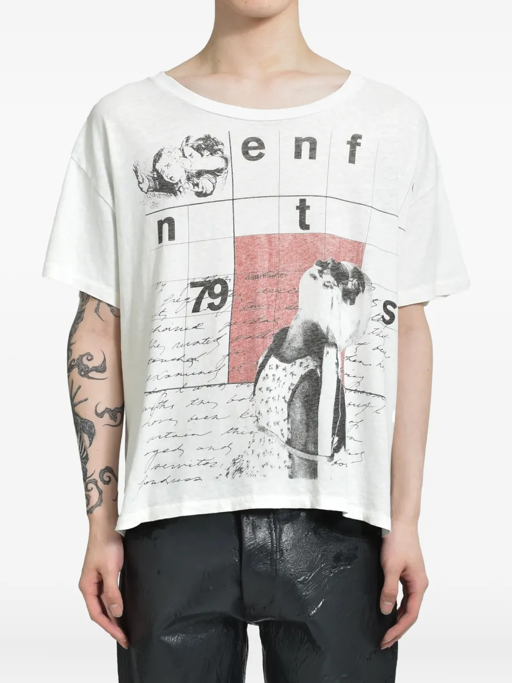 Enfants Riches Déprimés Oversized T-shirt met grafische print - Wit