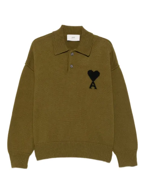 AMI Paris Ami De Coeur wool polo shirt