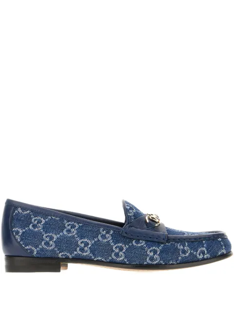 Gucci 데님 모노그램 로퍼