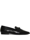 ANINE BING Freya crocodile-embossed loafers - Black
