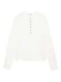 ANINE BING Alessia button-front ribbed top - White