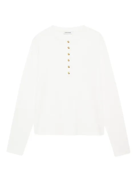 ANINE BING Alessia button-front ribbed top