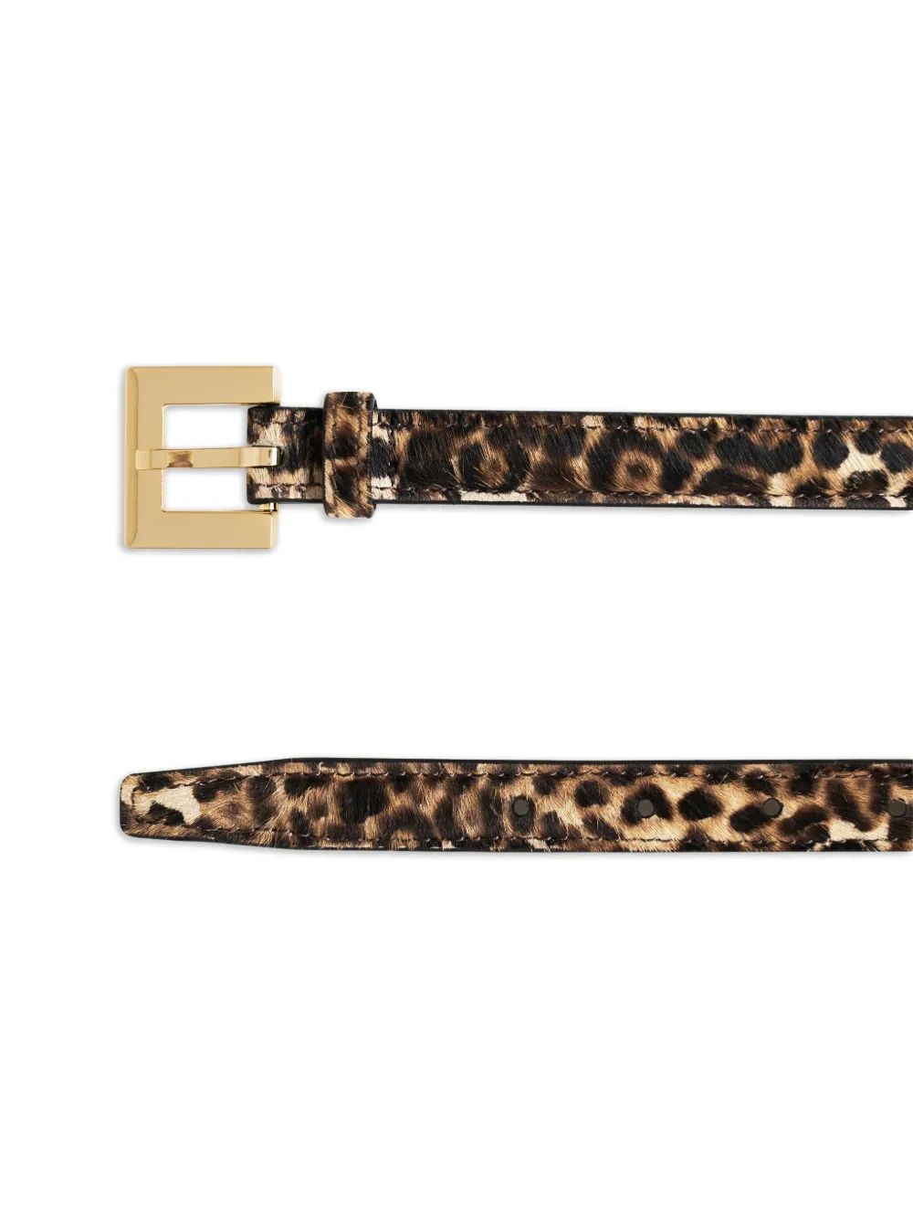 Anine Bing Leopard-print Square-buckle Belt In Brown