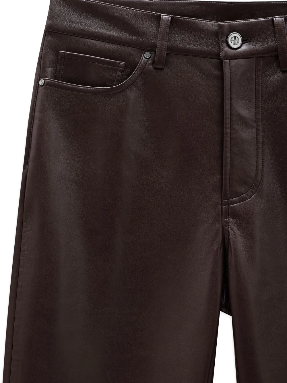 Anine Bing Button Fly Trousers In Brown