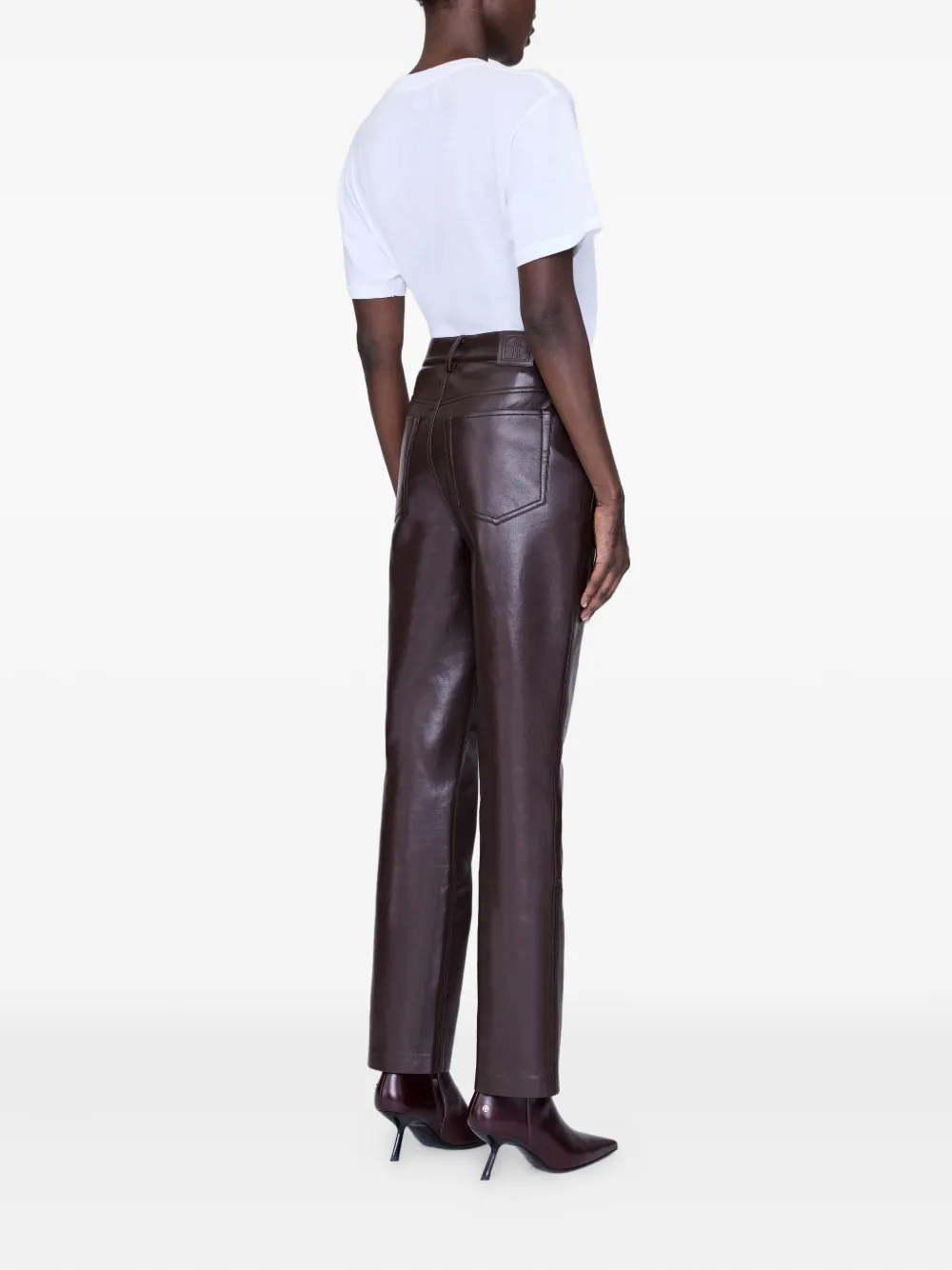 Anine Bing Button Fly Trousers In Brown
