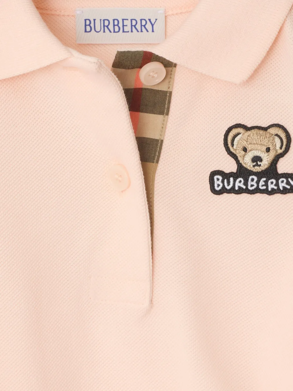 Burberry Kids Katoenen jurk met ceintuur Roze