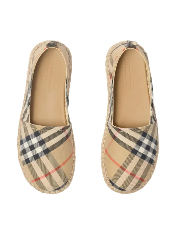 Burberry Kids Checked Espadrille Ballerinas Neutrals FARFETCH TR