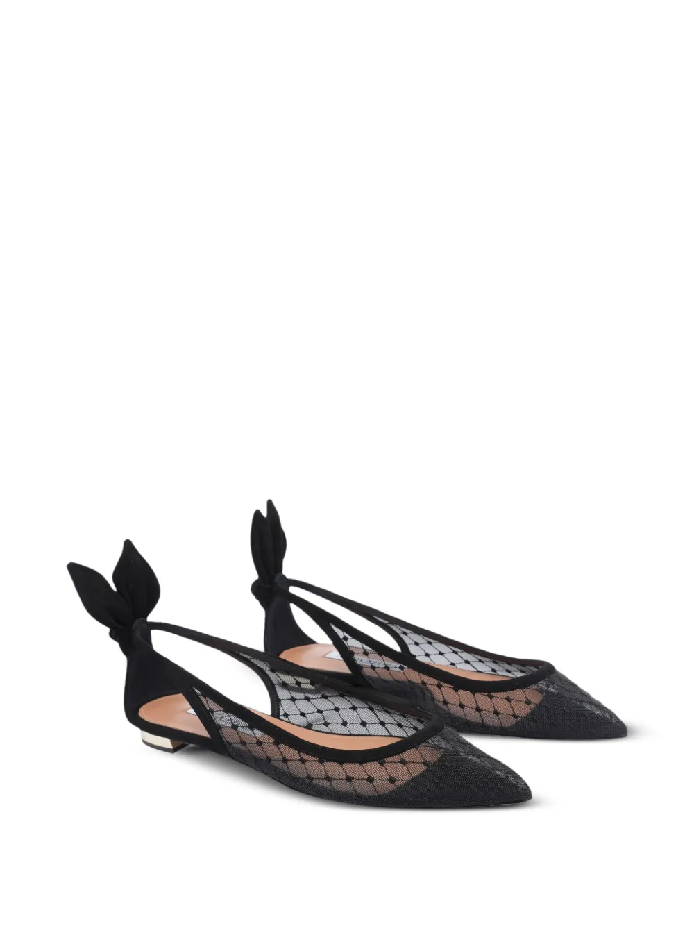 Aquazzura lace ballet flats Black