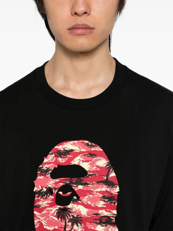 A BATHING APE® logo-printed T-shirt | Black | FARFETCH CA