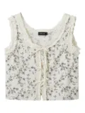 tout a coup floral-print ruffled blouse - White