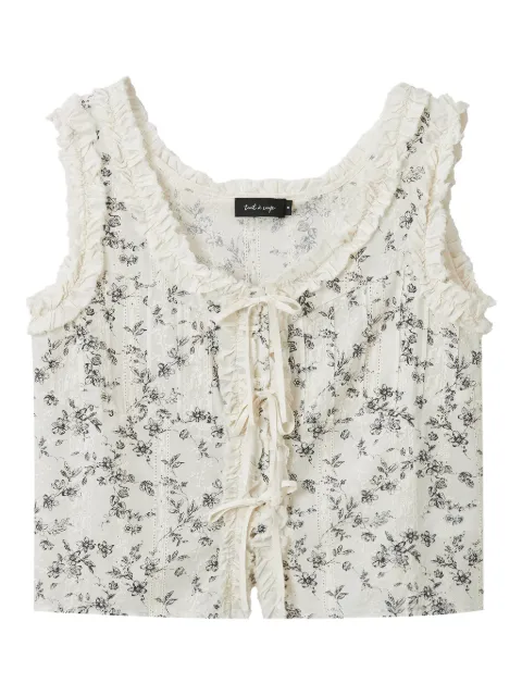 tout a coup floral-print ruffled blouse