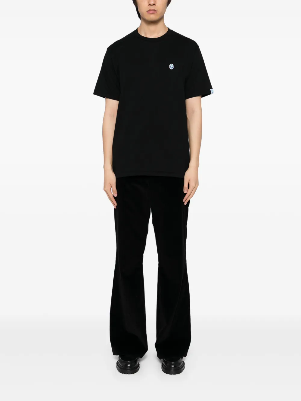 A BATHING APE logo-embroidered T-shirt - Zwart