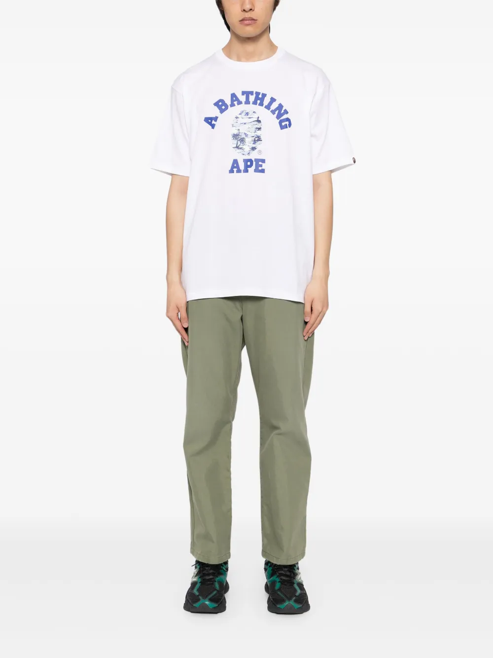 A BATHING APE logo-printed T-shirt - Wit
