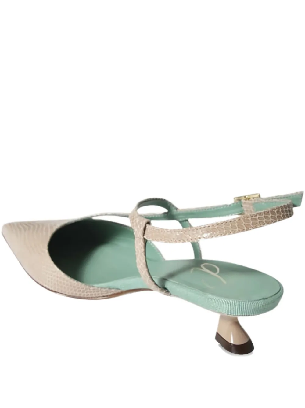 Paola D'Arcano snakeskin kitten pumps Neutrals