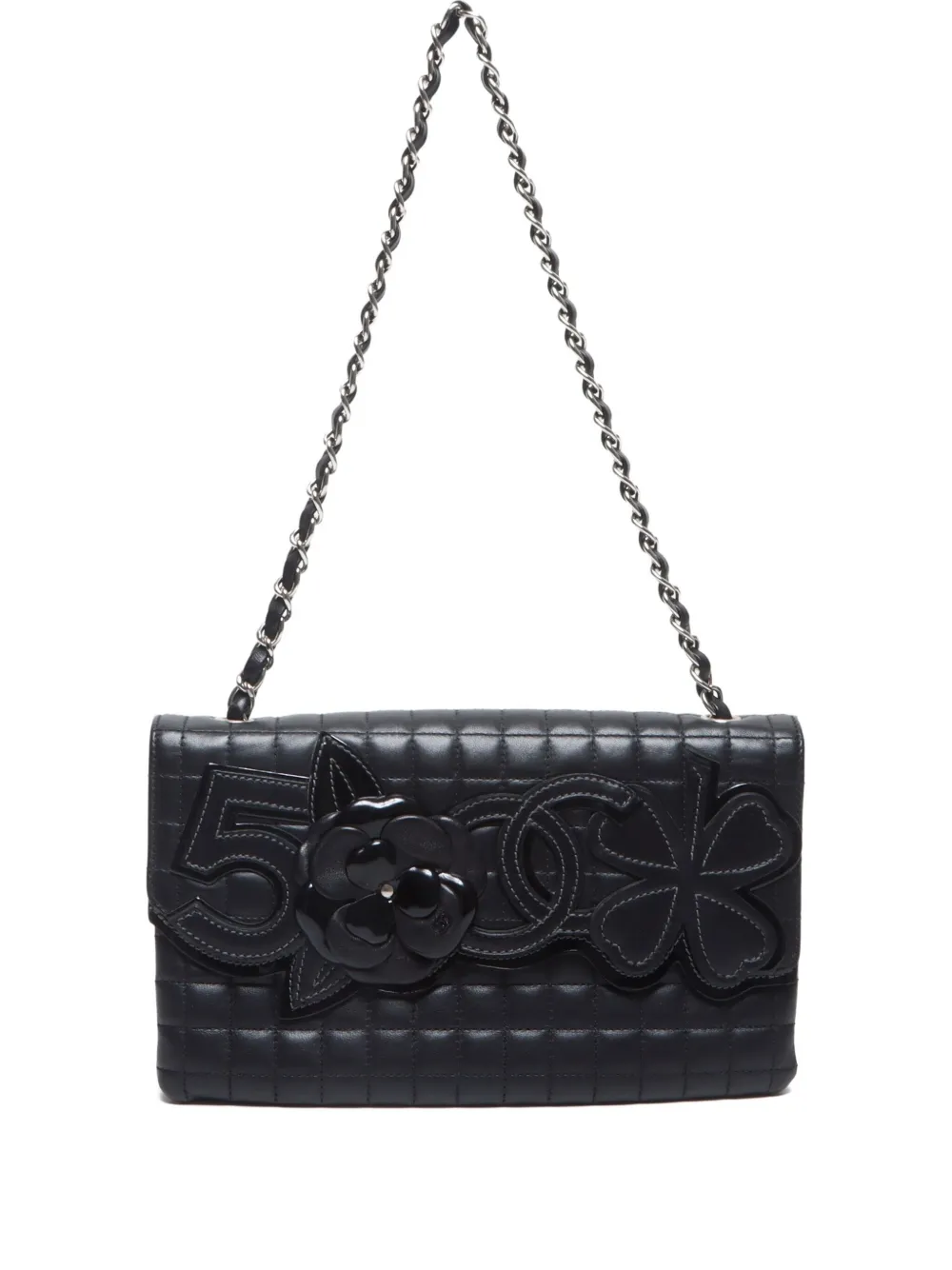 CHANEL Pre-Owned 2005-2006 Chocolate Bar Camelia shoulder bag - ブラック CHANEL Pre-Owned 2005-2006 Chocolate Bar Camelia shoulder bag - ブラック