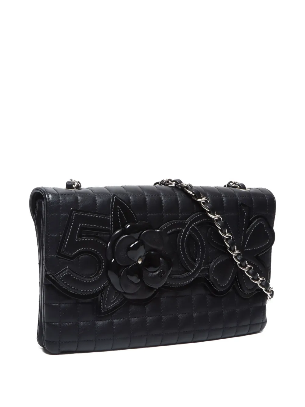 Pre-owned Chanel 2005-2006 Chocolate Bar Camelia Shoulder Bag