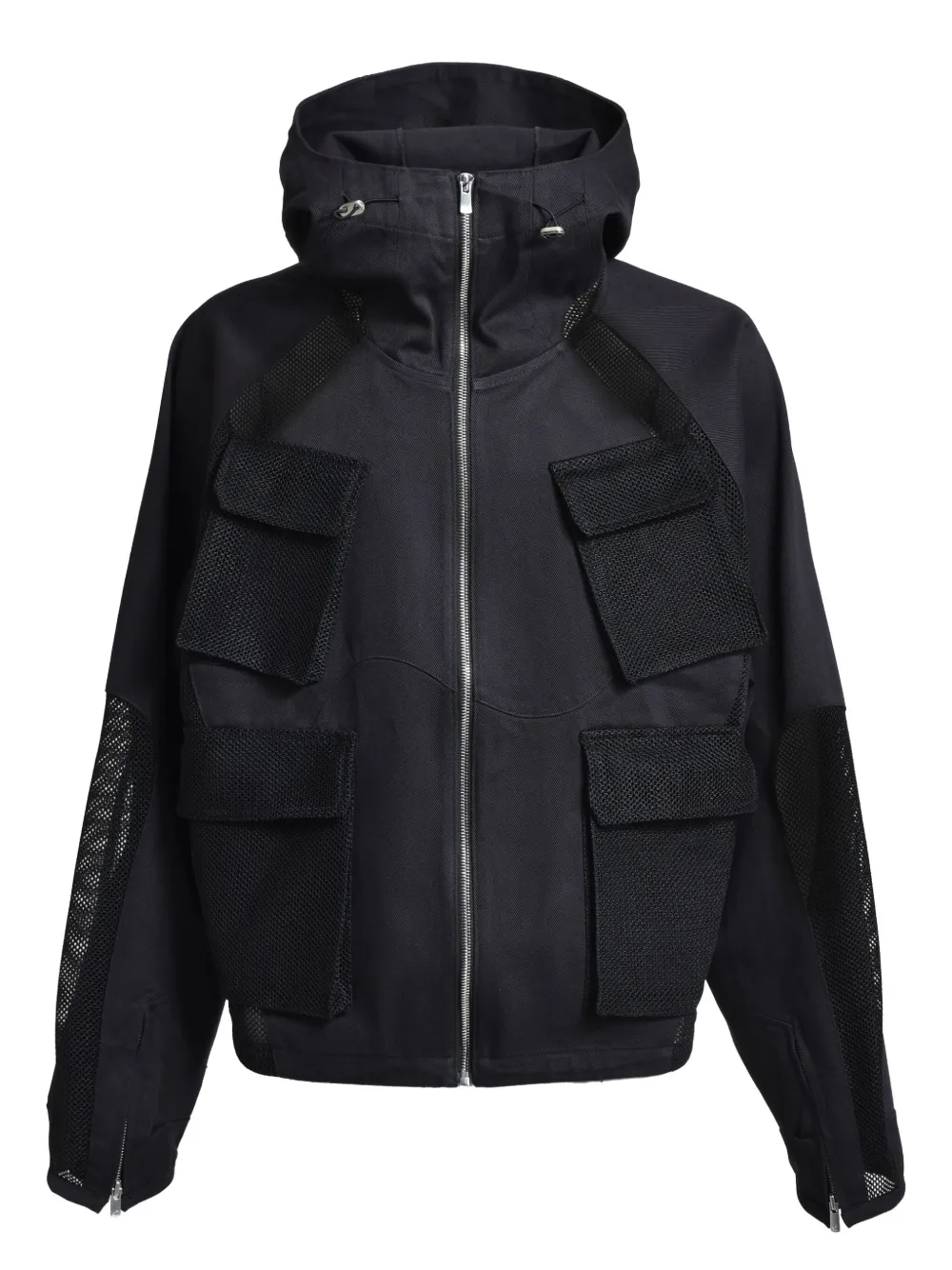 FFFPOSTALSERVICE mesh-panelled hooded jacket | Black | Image 1