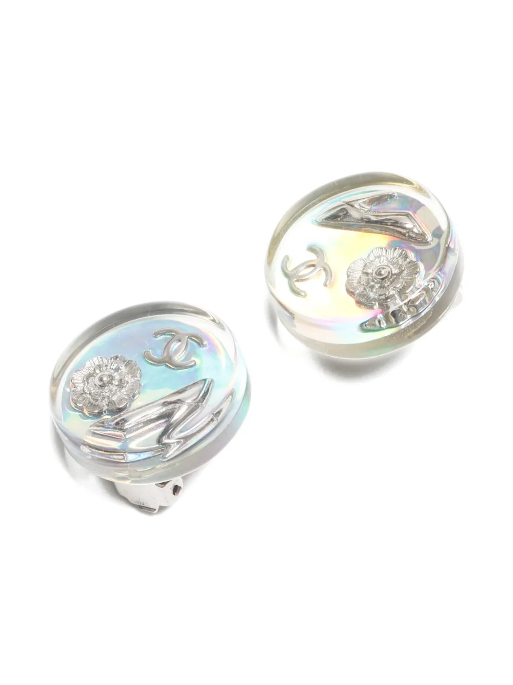 Pre-owned Chanel 1997 Cc Mark Earrings