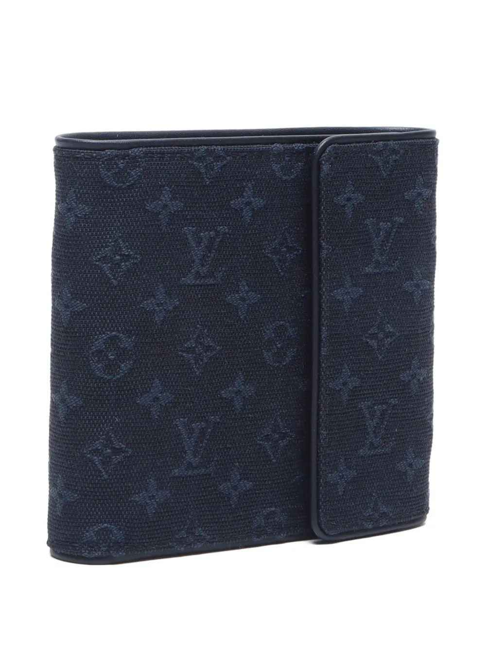 Pre-owned Louis Vuitton 2002 Portovie Wallet In Blue