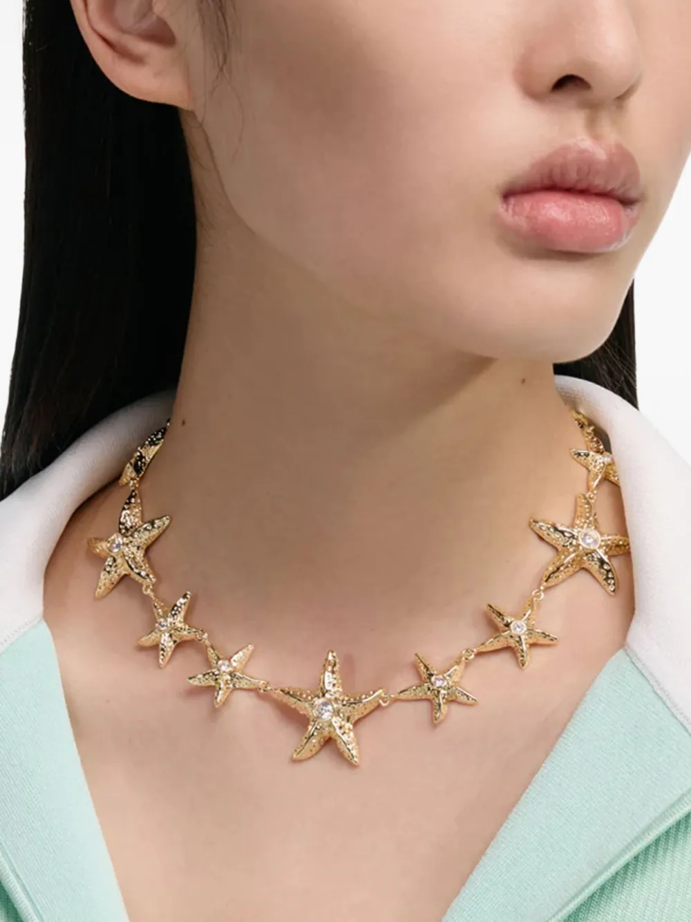 Self-portrait Starfish Necklace In Gold