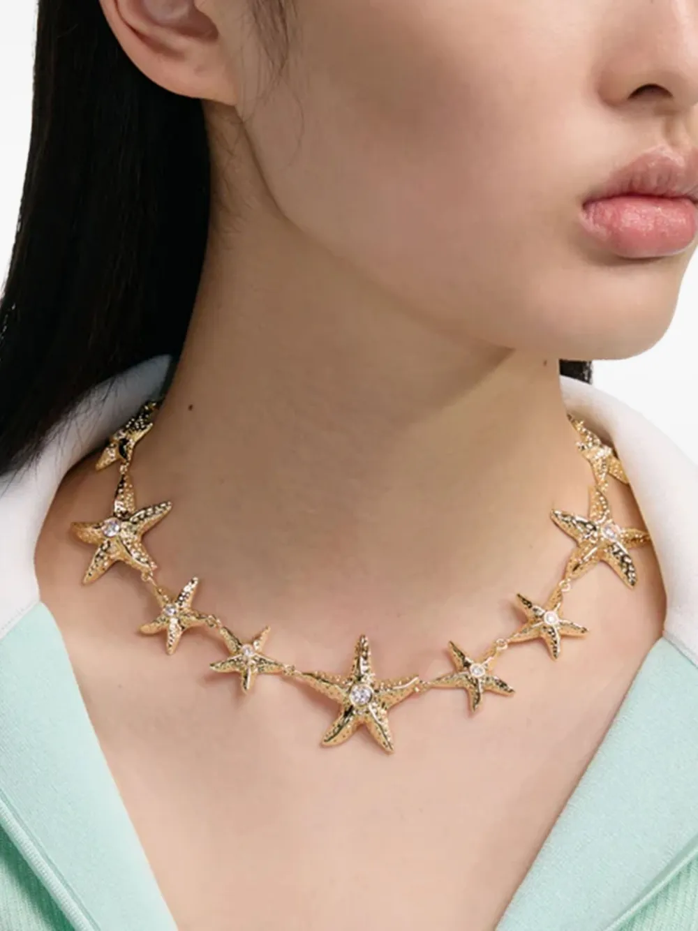 Self-portrait Starfish Necklace In Gold
