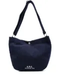 A.P.C. logo-print shoulder bag - Blue