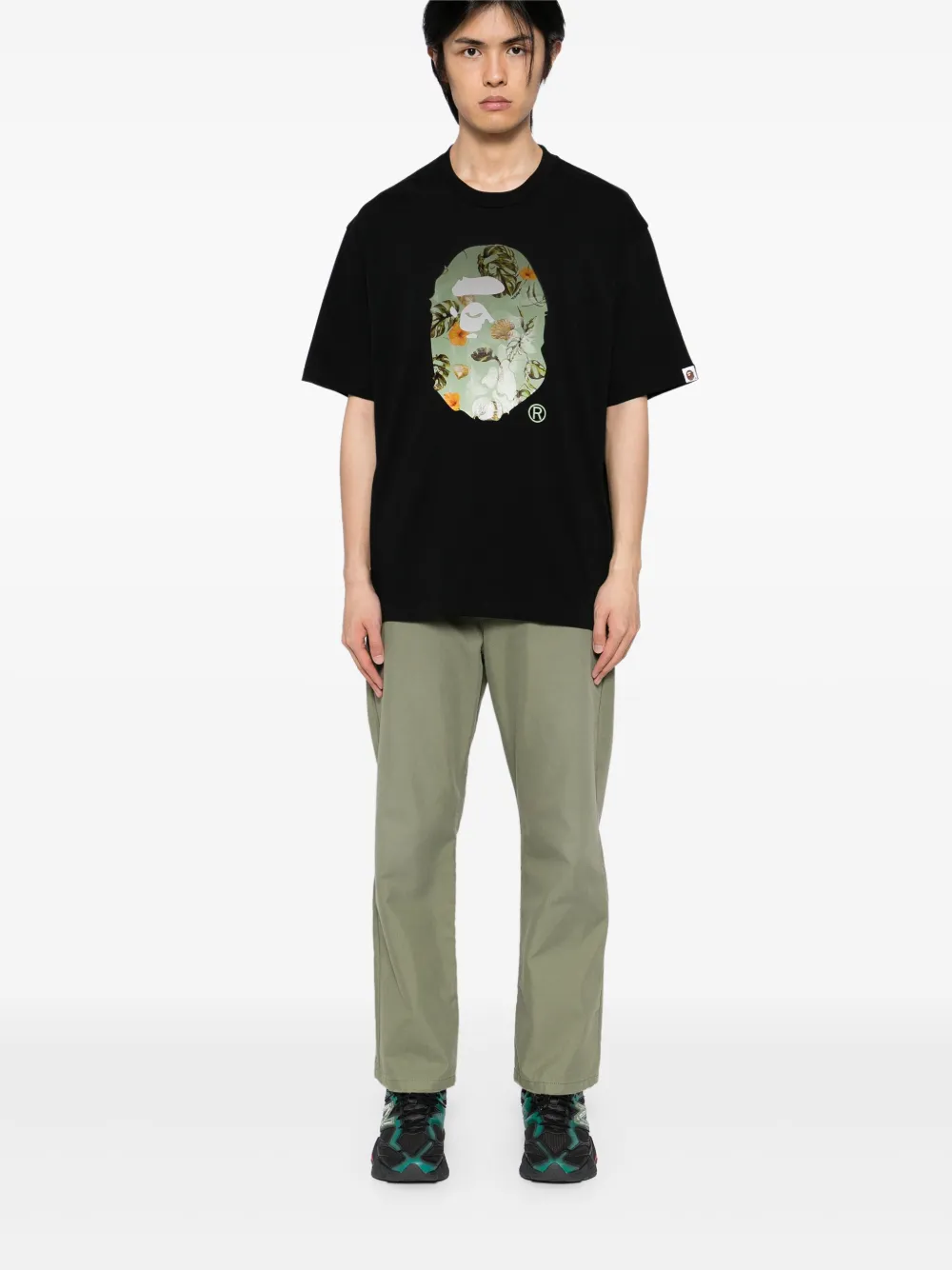 A BATHING APE T-shirt met logoprint Zwart