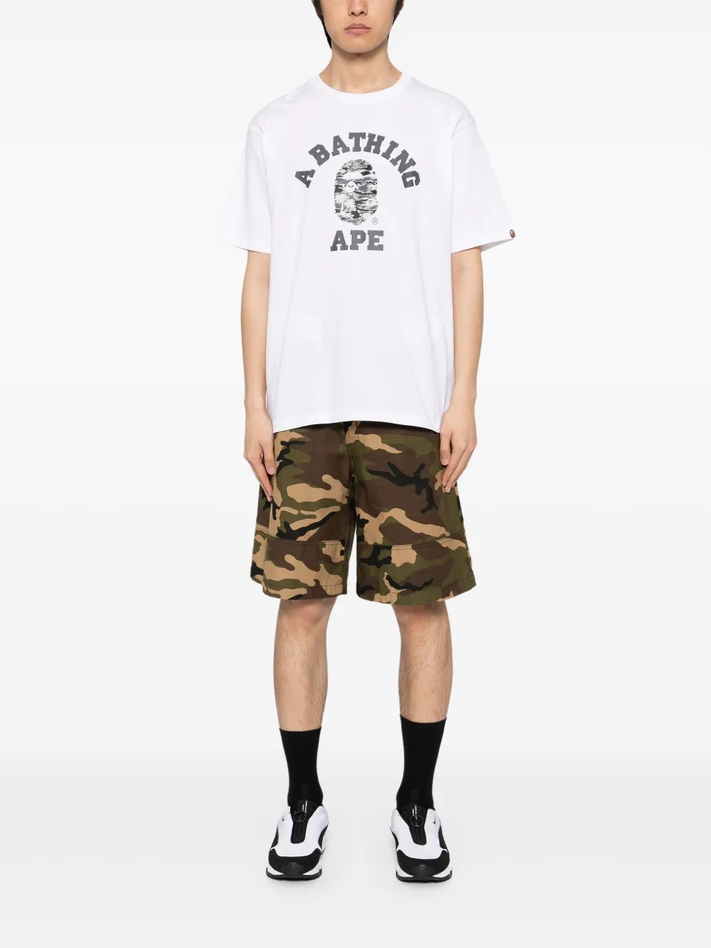 A BATHING APE logo-printed t-shirt - Wit