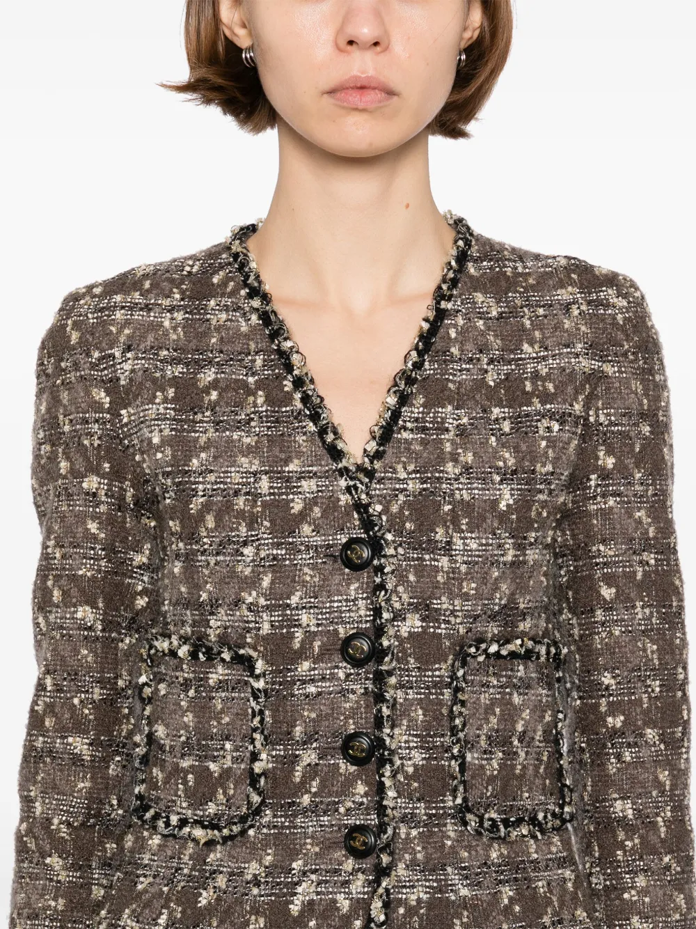 Pre-owned Chanel 1994 Single-breasted Collarless Jacket