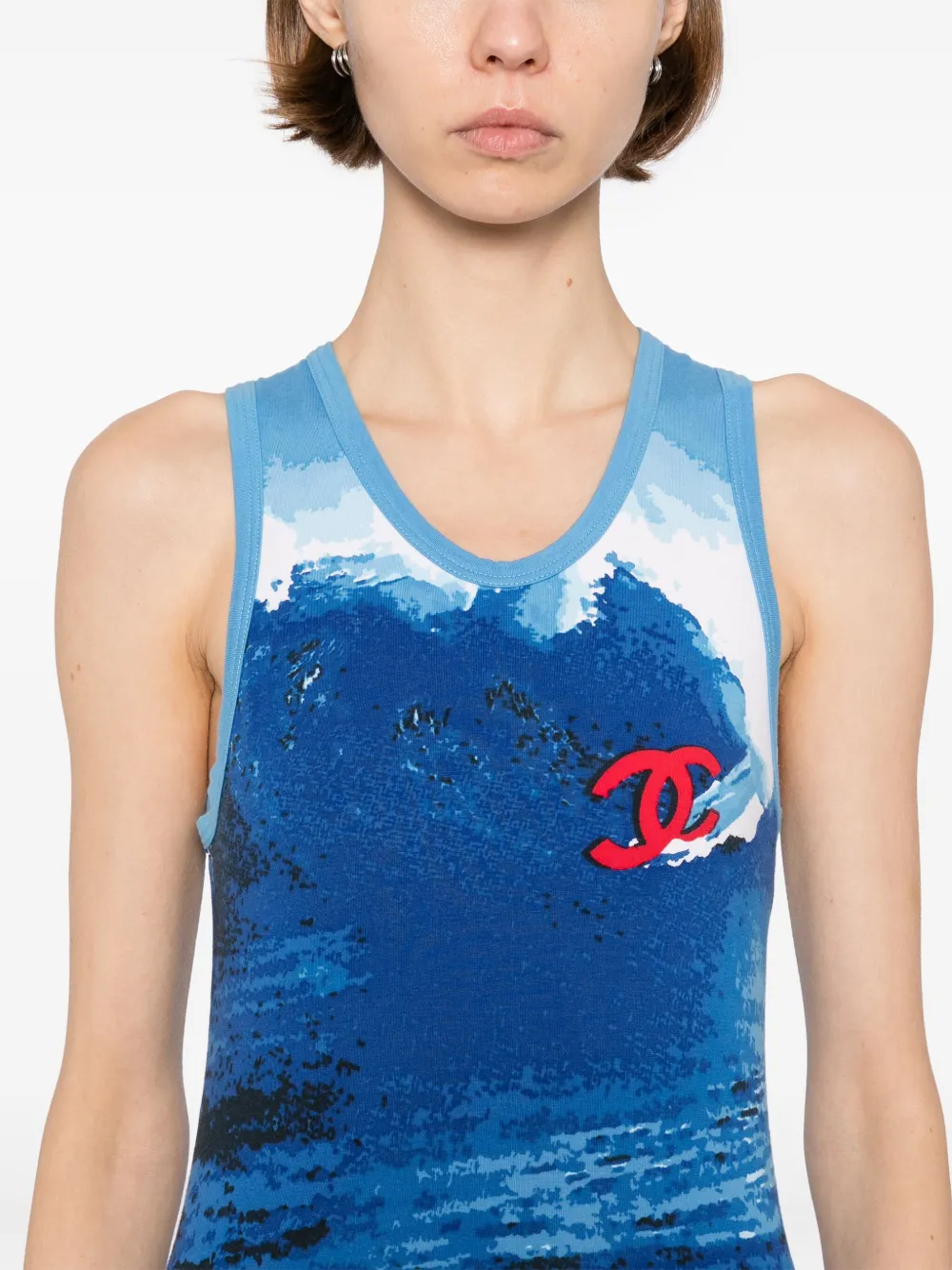 Pre-owned Chanel 2002 Surf Line Sleeveless Tank Top