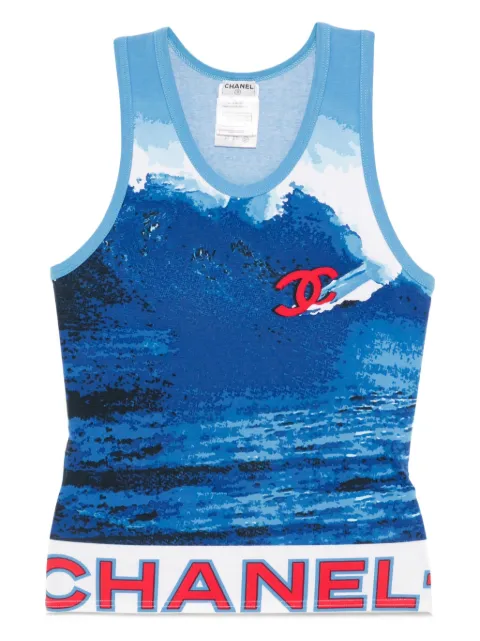 CHANEL Pre-Owned 2002 Surf Line sleeveless tank top