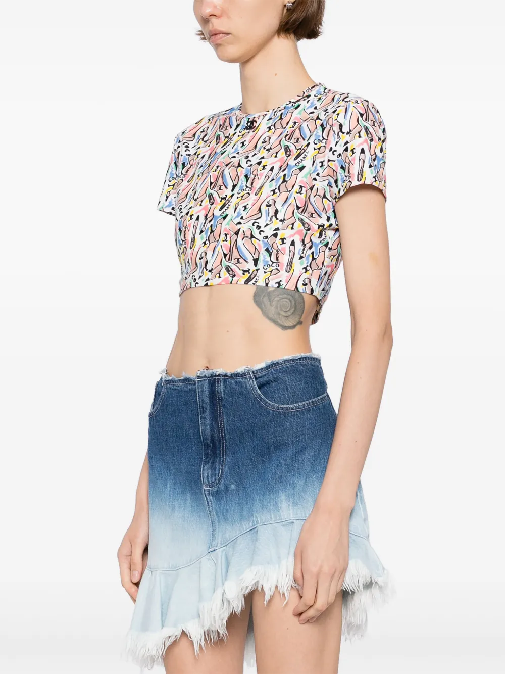 Pre-owned Chanel 1990-2000s Cropped T-shirt