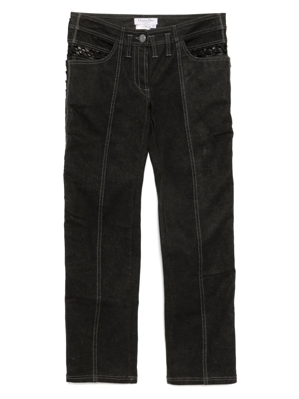 Christian Dior Pre-Owned 2006 whipstitch-detail jeans - ブラック Christian Dior Pre-Owned 2006 whipstitch-detail jeans - ブラック
