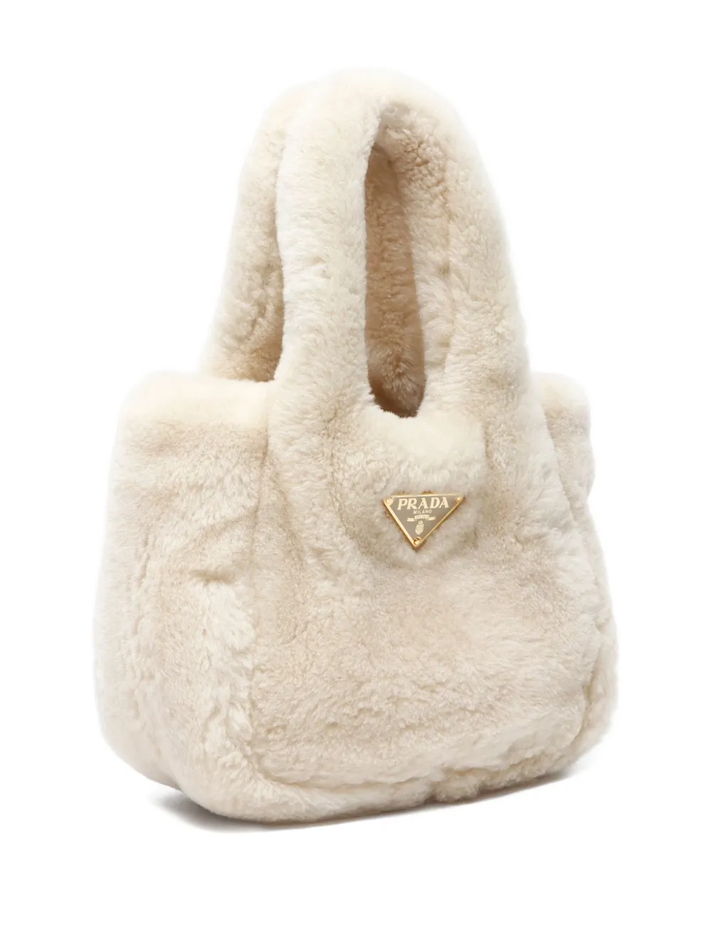 Pre-owned Prada 2020-2024 Shearling Tote Bag