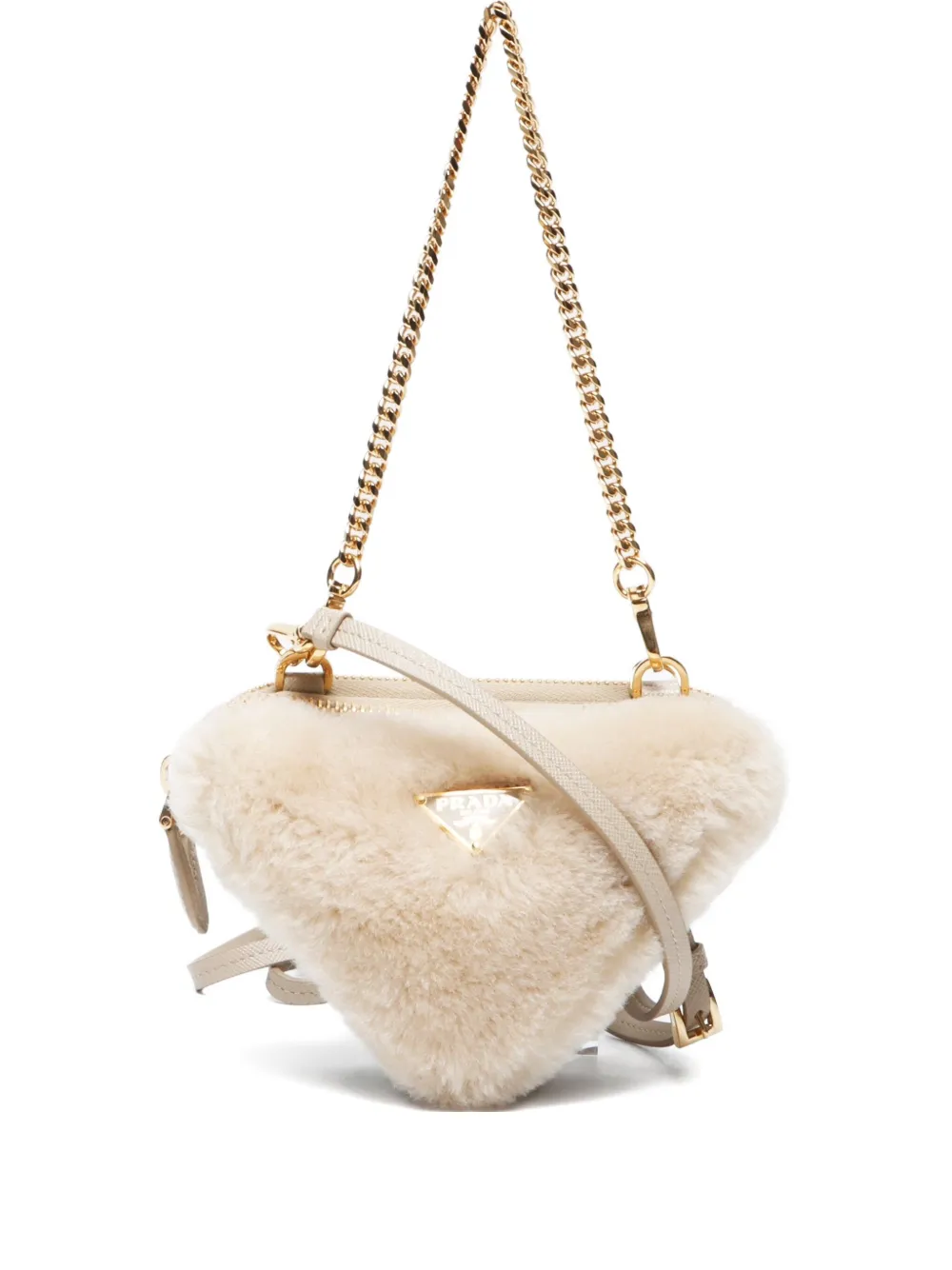 Prada Pre-Owned 2015-2024 triangle-shaped bag - ニュートラル Prada Pre-Owned 2015-2024 triangle-shaped bag - ニュートラル