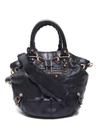 BALENCIAGA ハンドバッグ　ポンポン Balenciaga Pre-Owned 2010-2020 Pompon Leather Tote Bag | Black