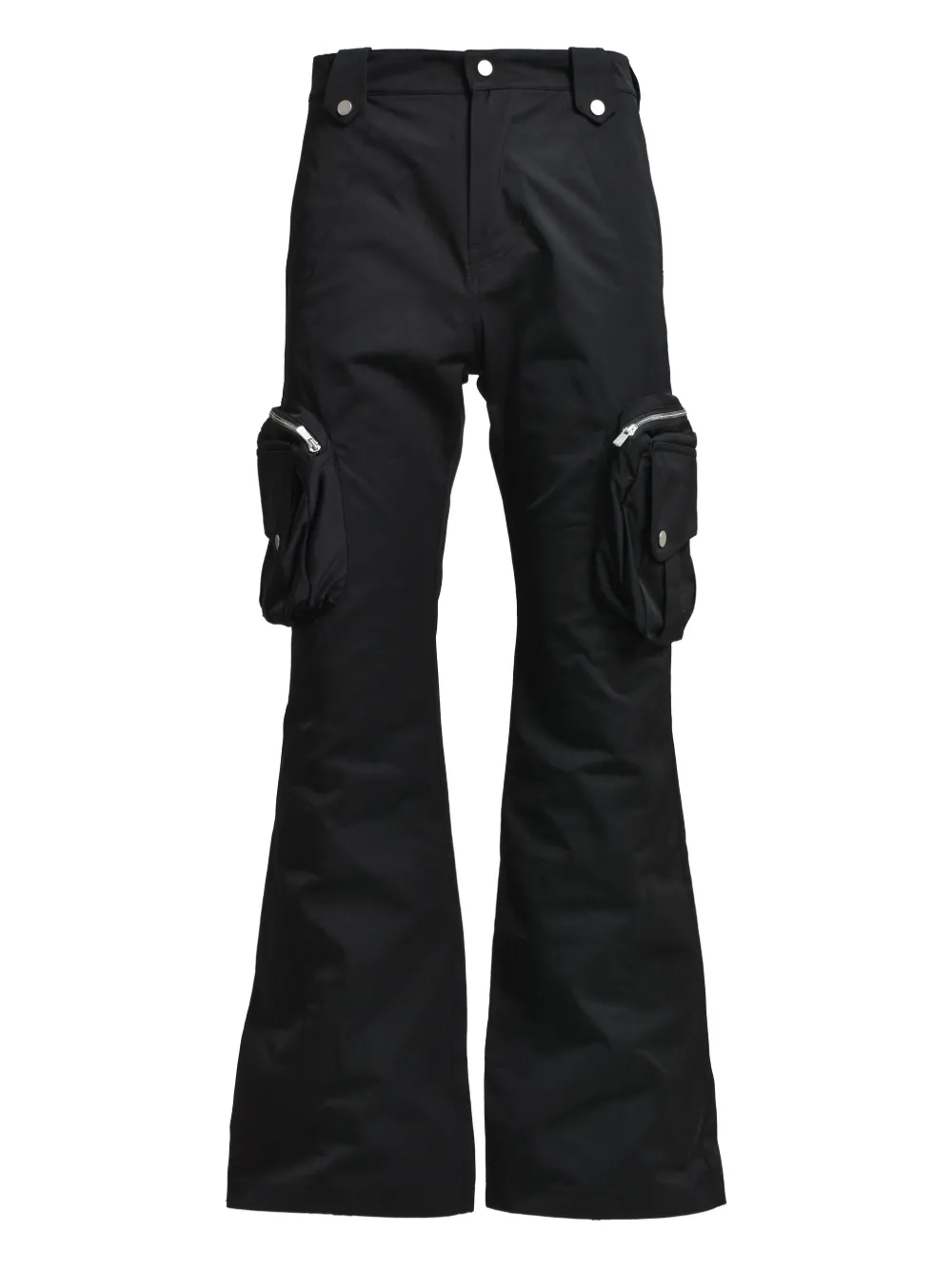 Fffpostalservice Black Wide Backzip Cargo Pants In Black