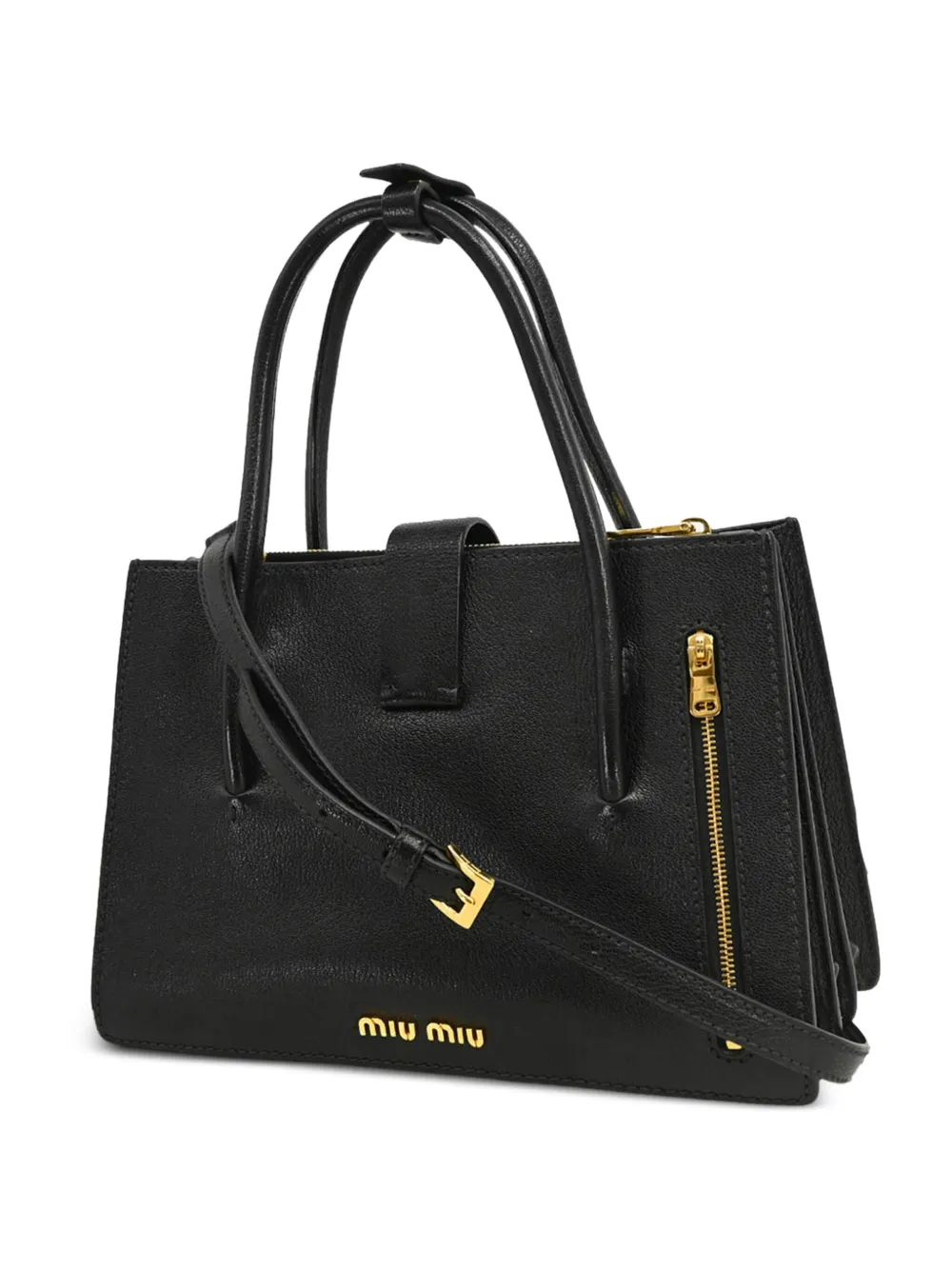 Miu Miu Pre-Owned 2010s leather two-way tote bag | Black | Image 1